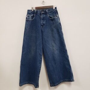Vintage Kikwear Mens Y2K Wide Leg Baggy Skater Jeans Size 30 Indie Hip Hop